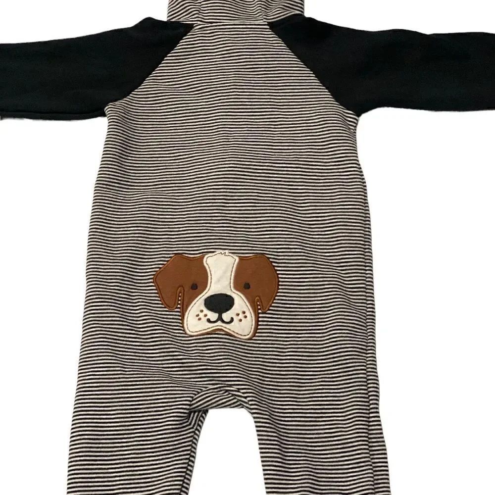 Carter's Navy Stripe Zip-Up Hooded Jumpsuit One Piece